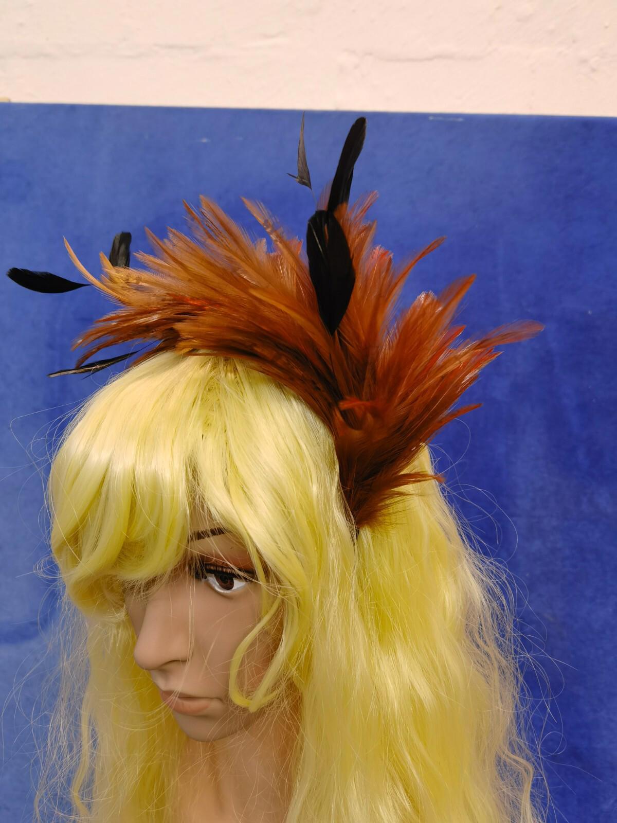 brown feather headband fascinator millinery wedding 1
