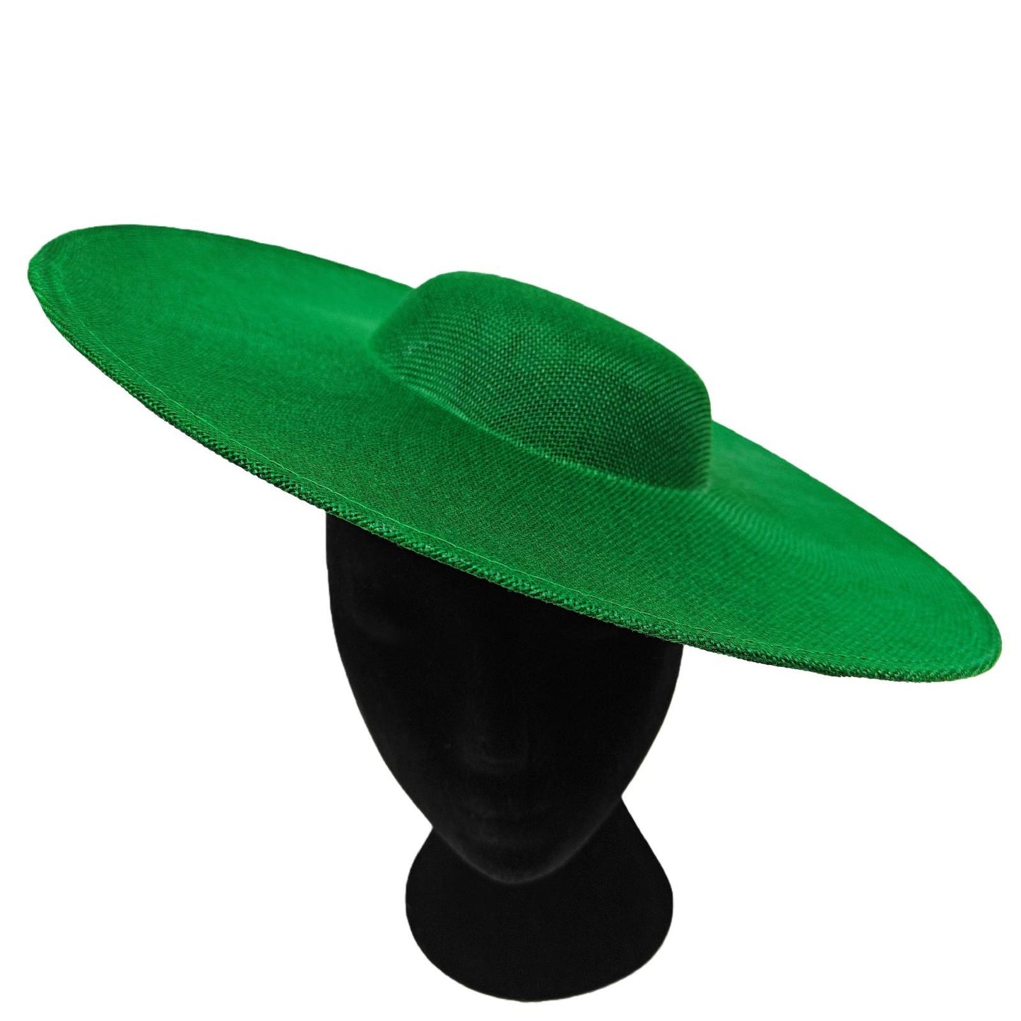 green large wide brim DIY fascinator base wedding hat Kentucky Derby Ascot
