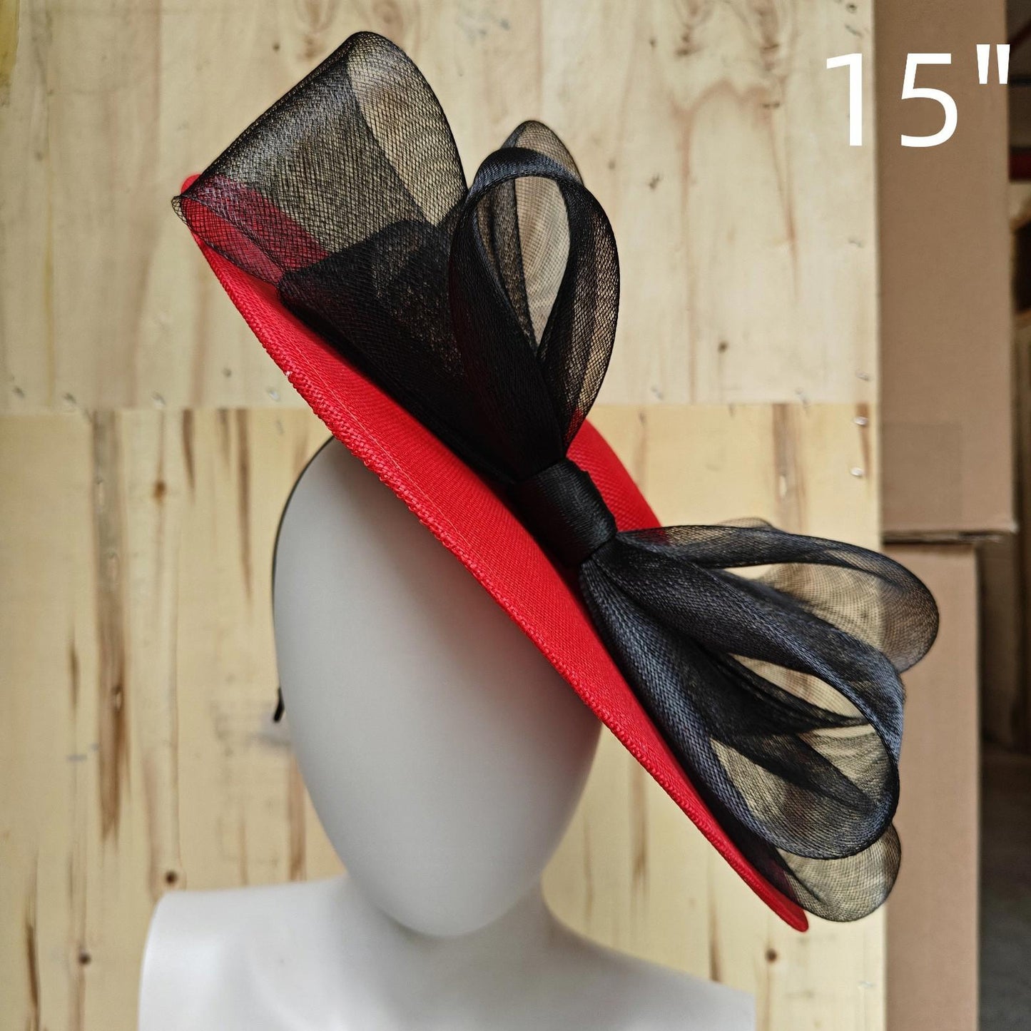 red black fascinator wedding hatinator hat Kentucky Derby Royal Ascot bow