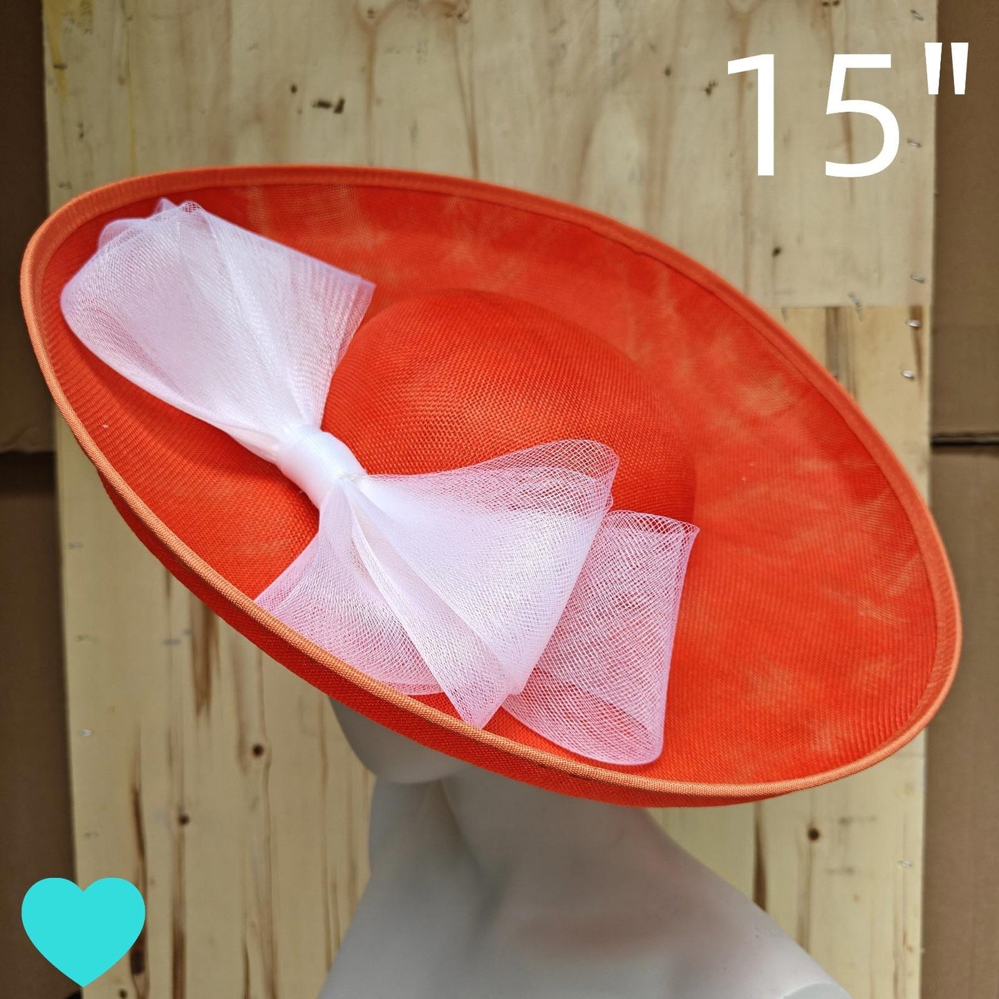 orange white fascinator wedding hatinator hat Kentucky Derby Royal Ascot bow