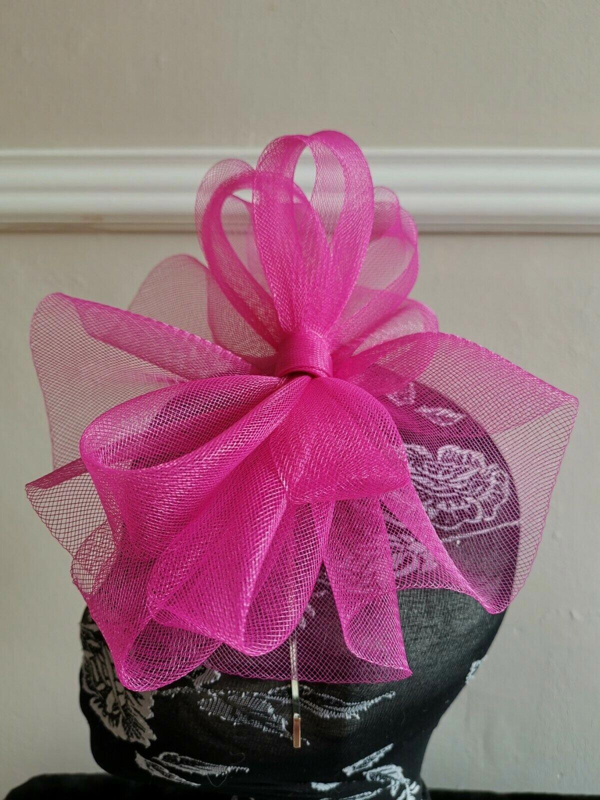 pink fascinator millinery burlesque wedding hat ascot race bridal British