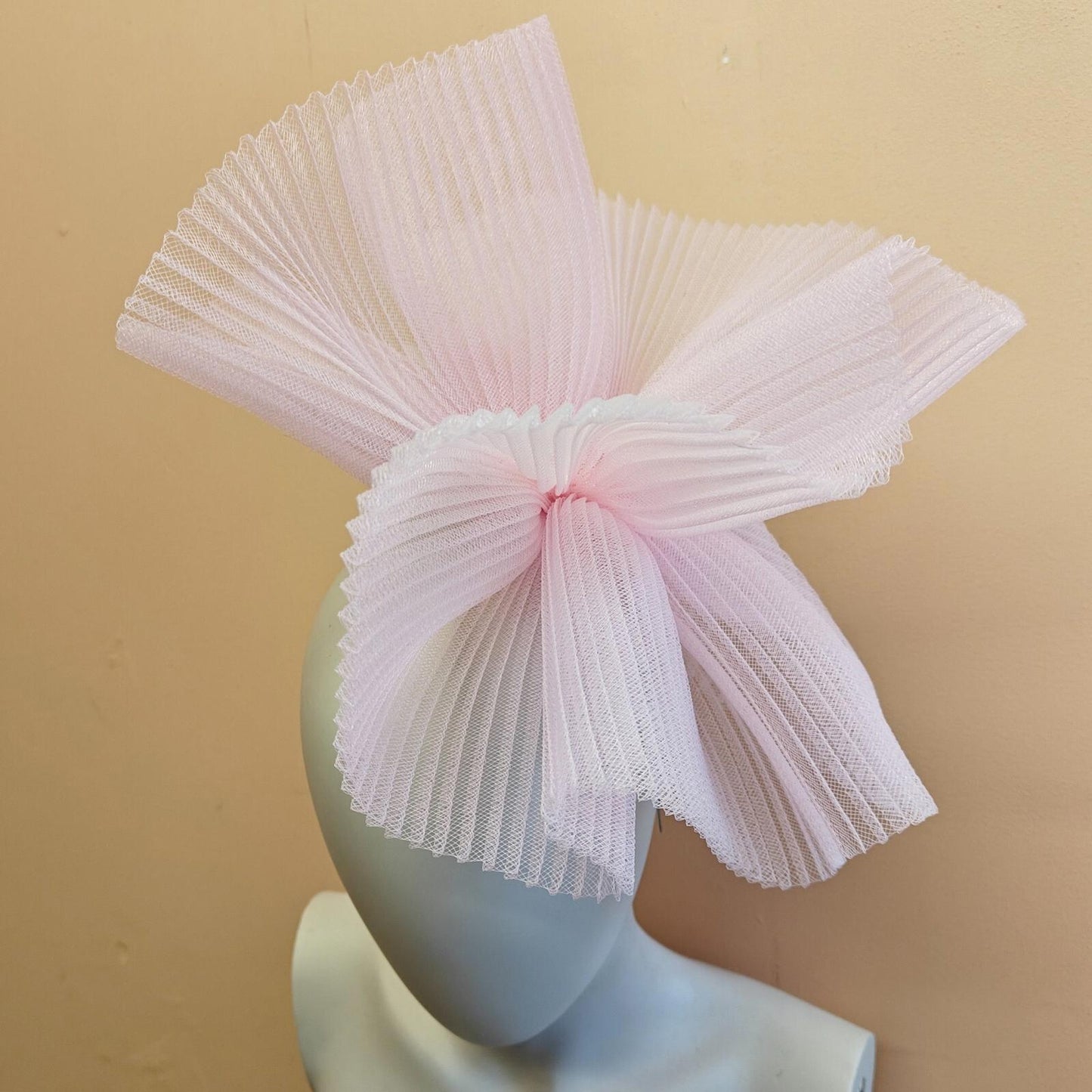 light pink fascinator millinery burlesque headband wedding hat ascot race