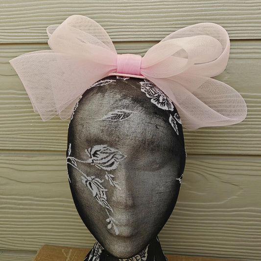 baby pink bow hair clip brooch fascinator millinery wedding hat race party