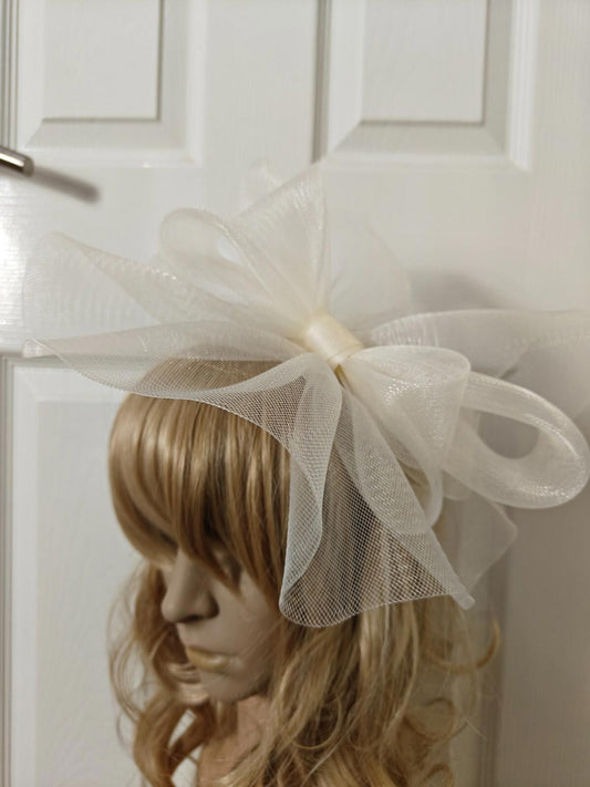 ivory fascinator millinery burlesque headband wedding hat ascot race
