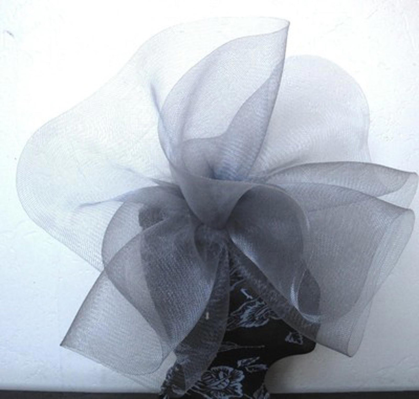 grey feather fascinator millinery burlesque headband wedding hat hair piece