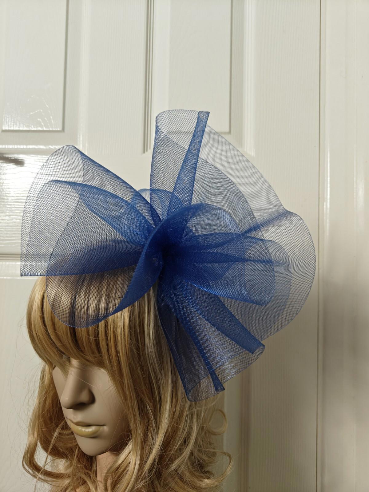blue fascinator millinery burlesque headband wedding hat ascot race