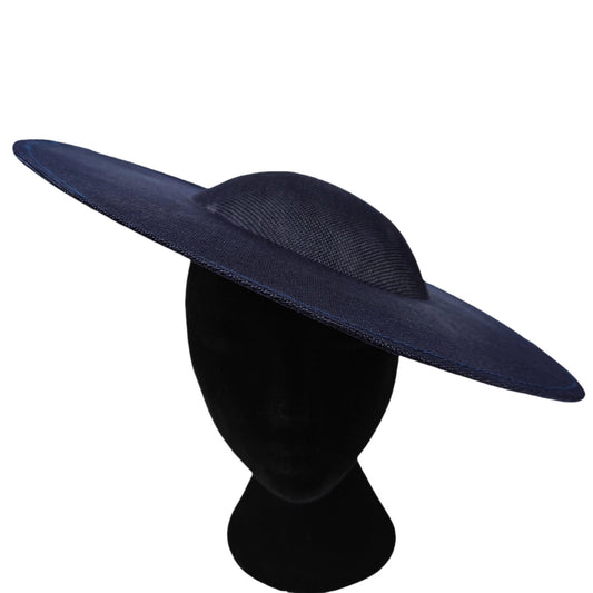 dark navy large wide brim DIY fascinator base wedding hat Kentucky Derby Ascot