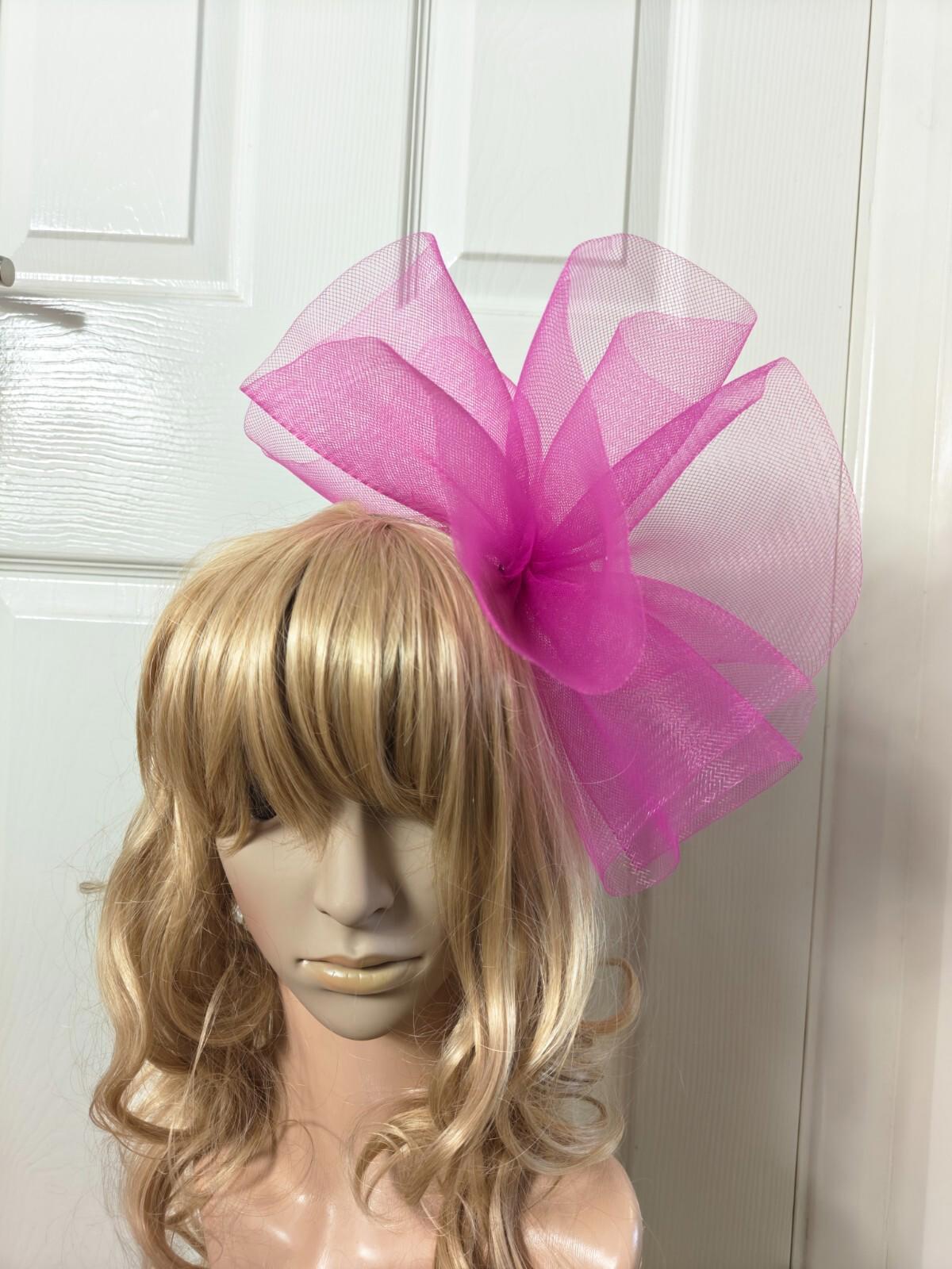 pink fascinator millinery burlesque headband wedding hat ascot race