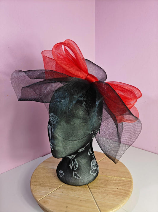 black red fascinator millinery headband derby wedding hat ascot race