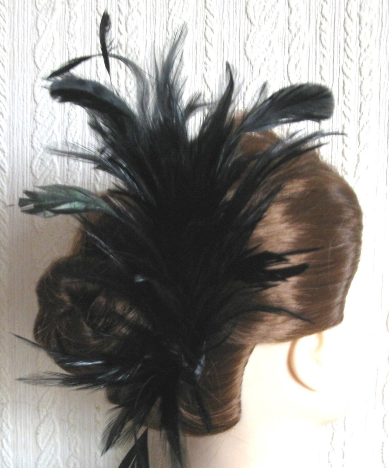 black feather comb fascinator millinery wedding hat x