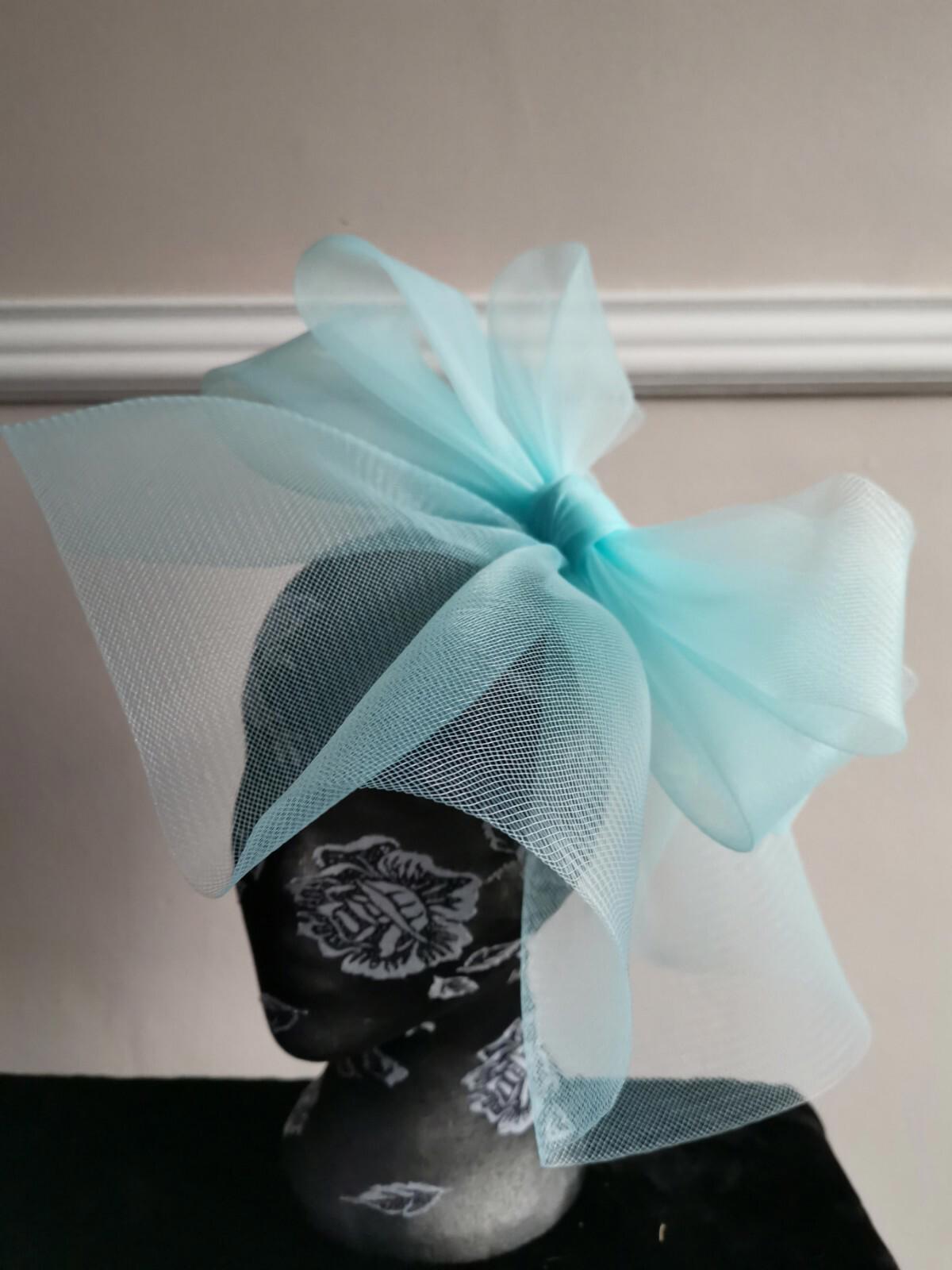 baby light blue fascinator millinery burlesque headband wedding hat hair piece