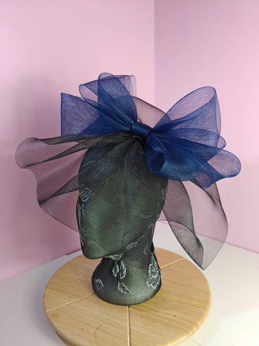 black navy blue fascinator millinery headband derby wedding hat ascot race