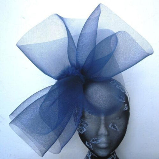 navy blue headband crin fascinator millinery hat wedding ascot