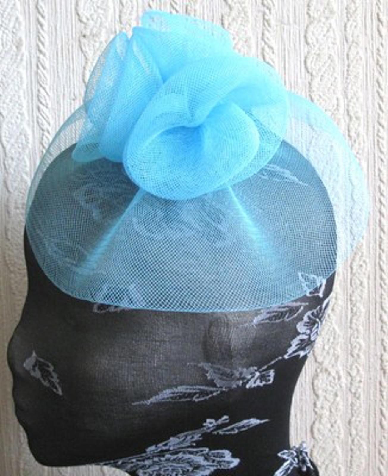 turquoise flower fascinator millinery  brooch clip wedding hat bridal ascot race