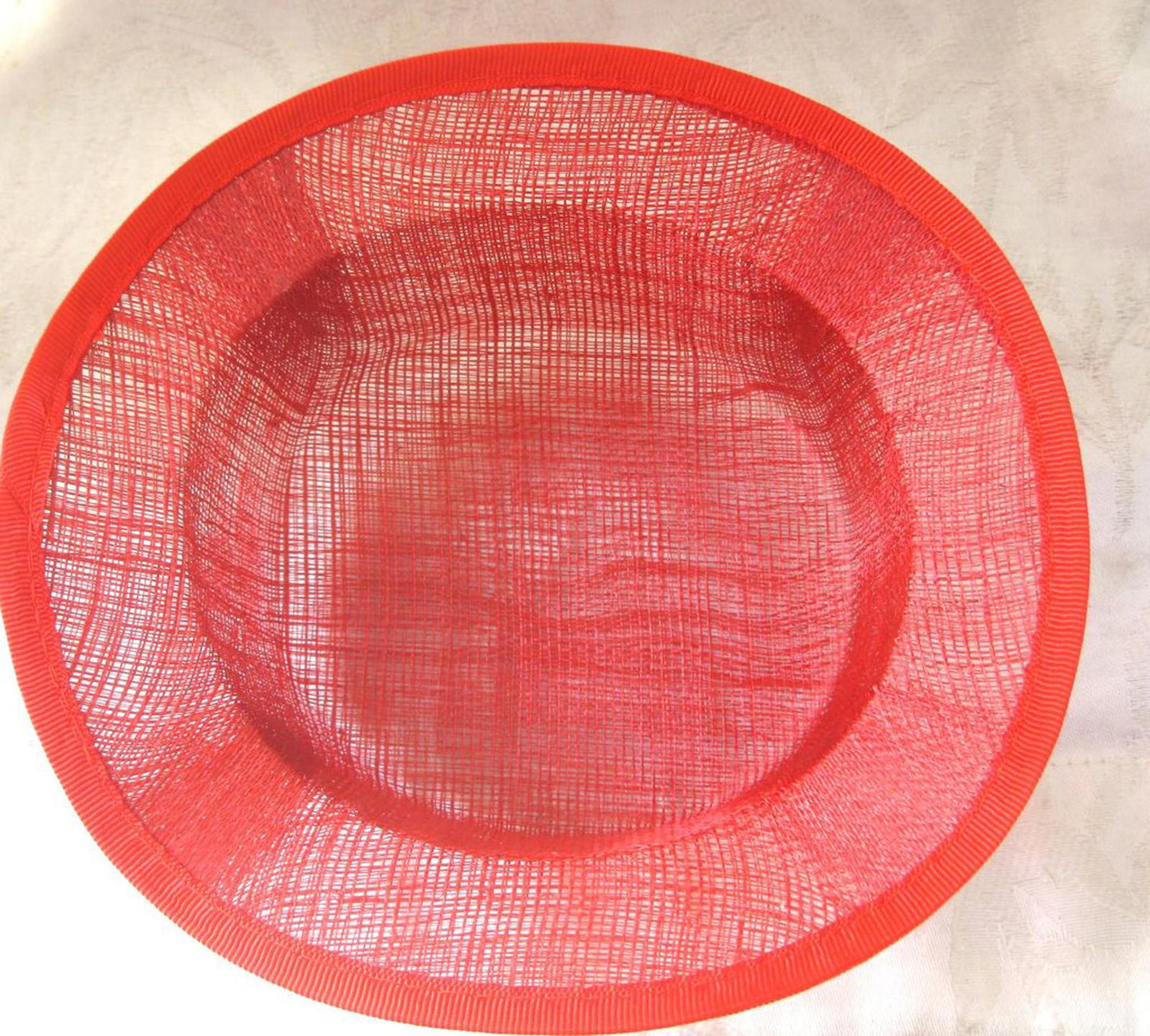 red sinamay mini top hat fascinator millinery base