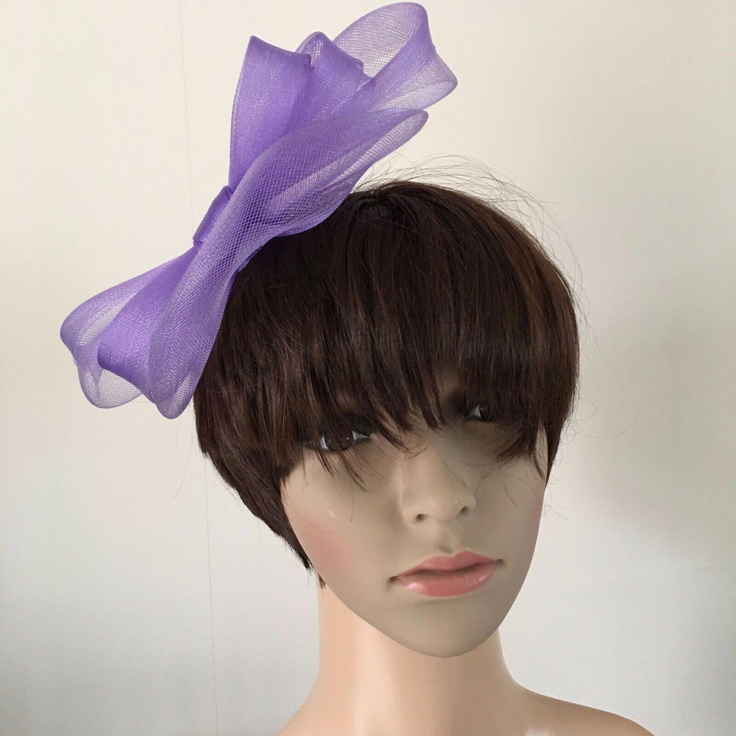 lilac light purple headband crinoline fascinator millinery hat wedding ascot