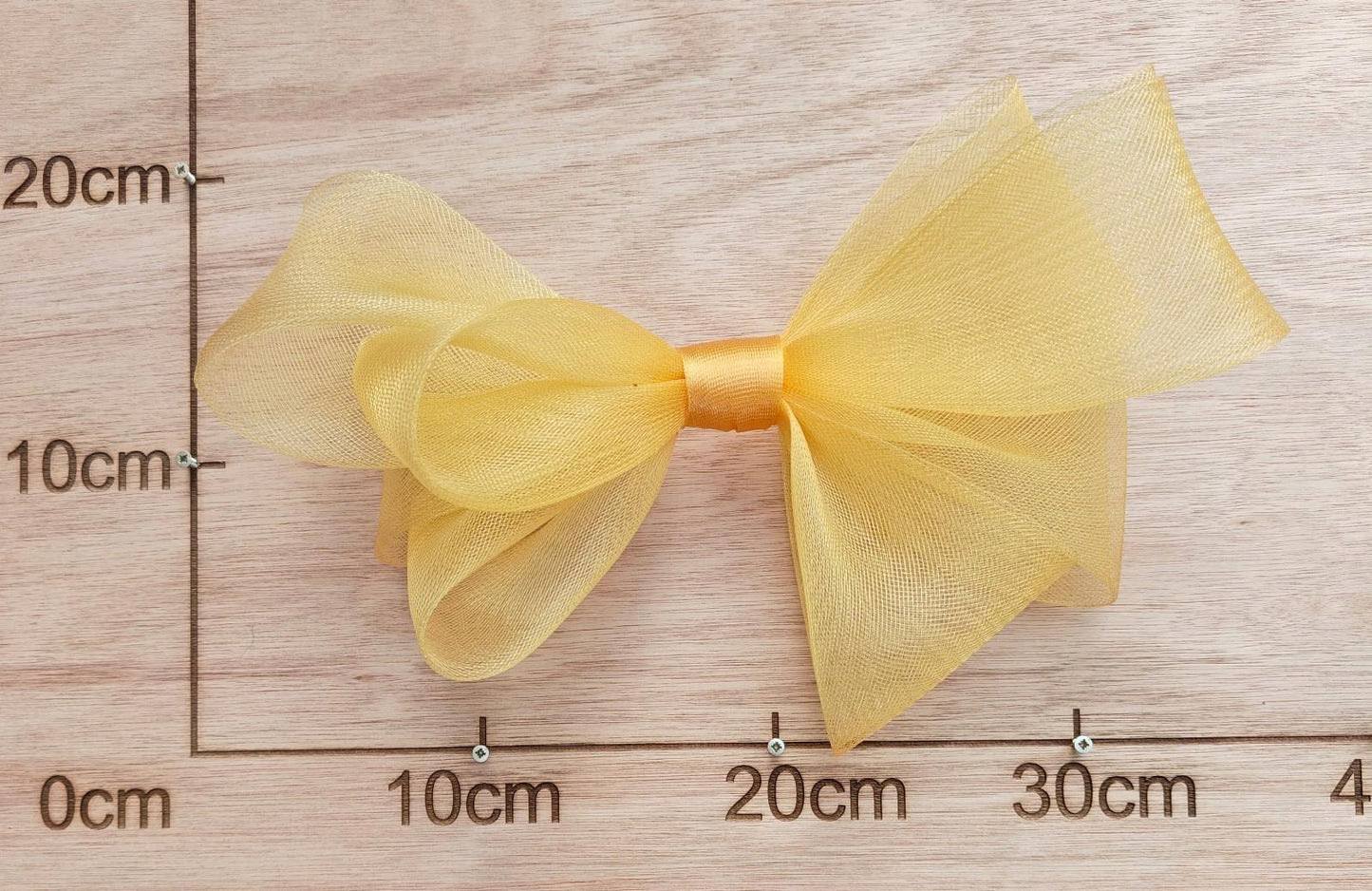 champagne gold large crinoline bow art craft DIY handmade fascinator hair clip