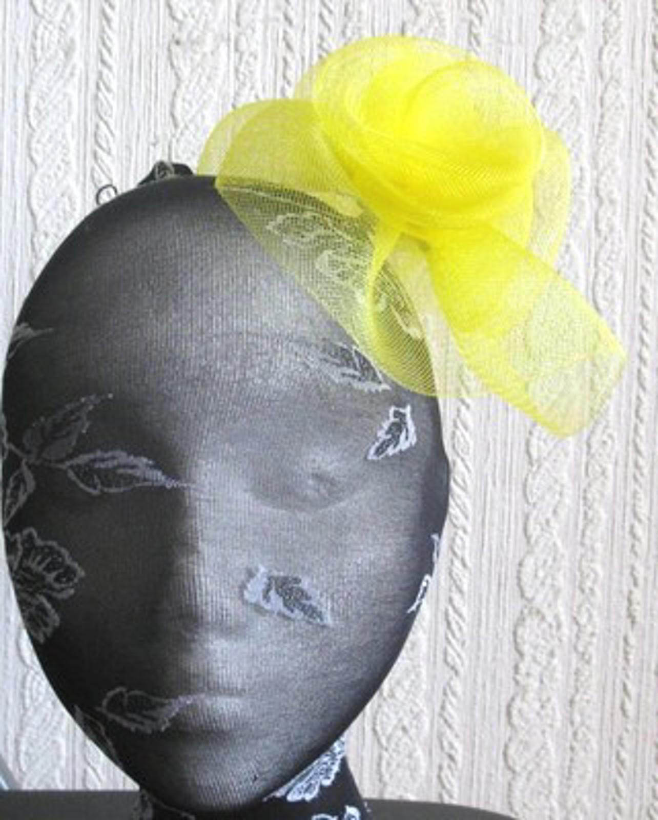 yellow flower fascinator millinery  brooch clip wedding hat bridal ascot race
