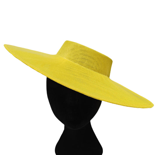 yellow large wide brim DIY fascinator base wedding hat Kentucky Derby Ascot