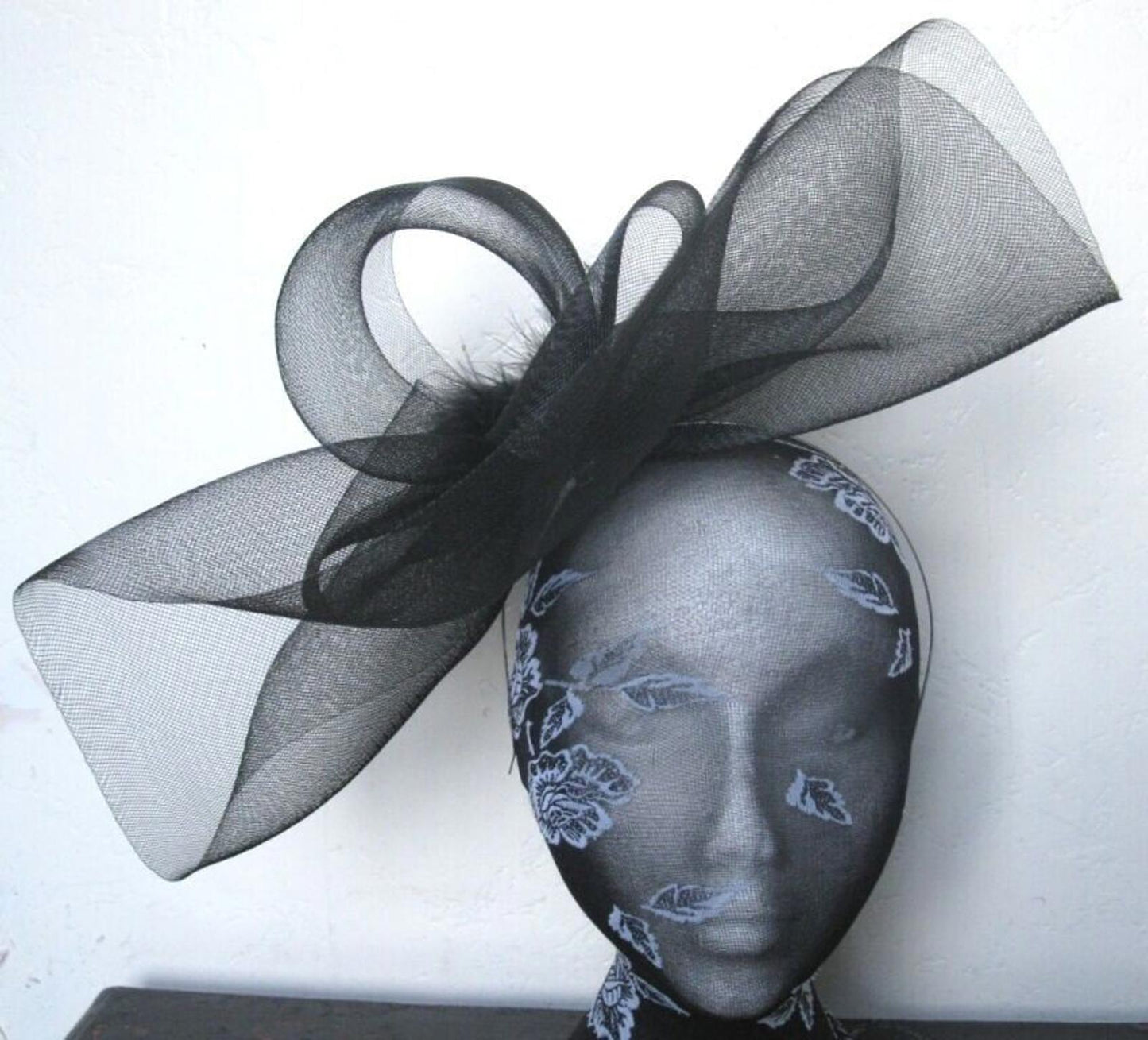black fascinator millinery burlesque headband wedding hat ascot race