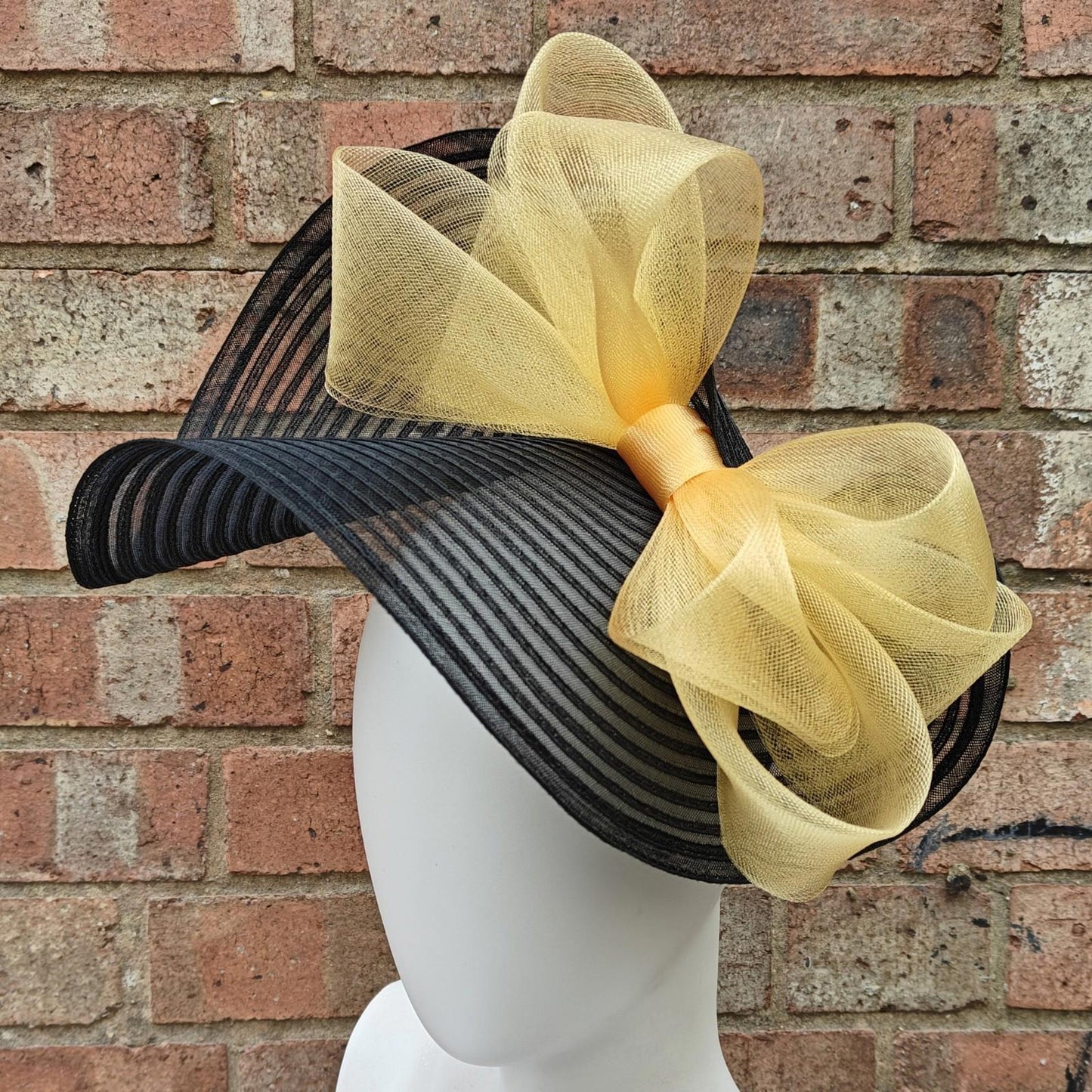 black gold bow crinoline fascinator millinery headband wedding hat party cosplay