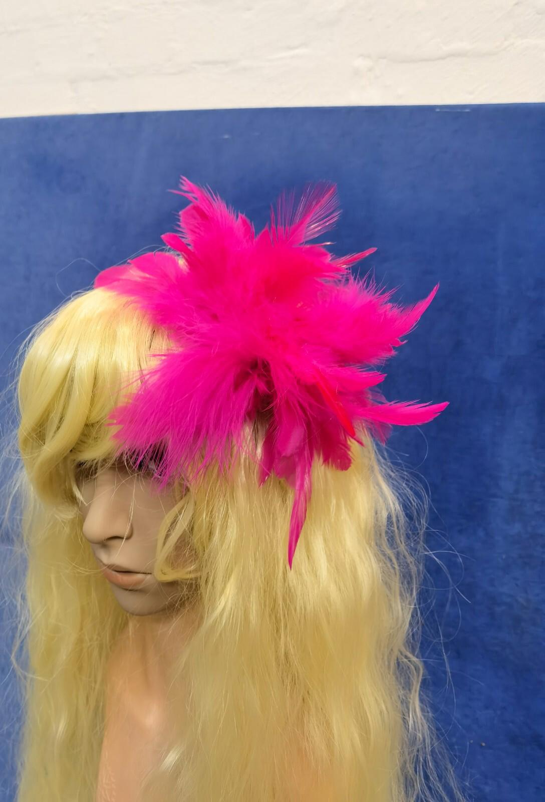 pink feather flower fascinator millinery hair clip wedding piece ascot race