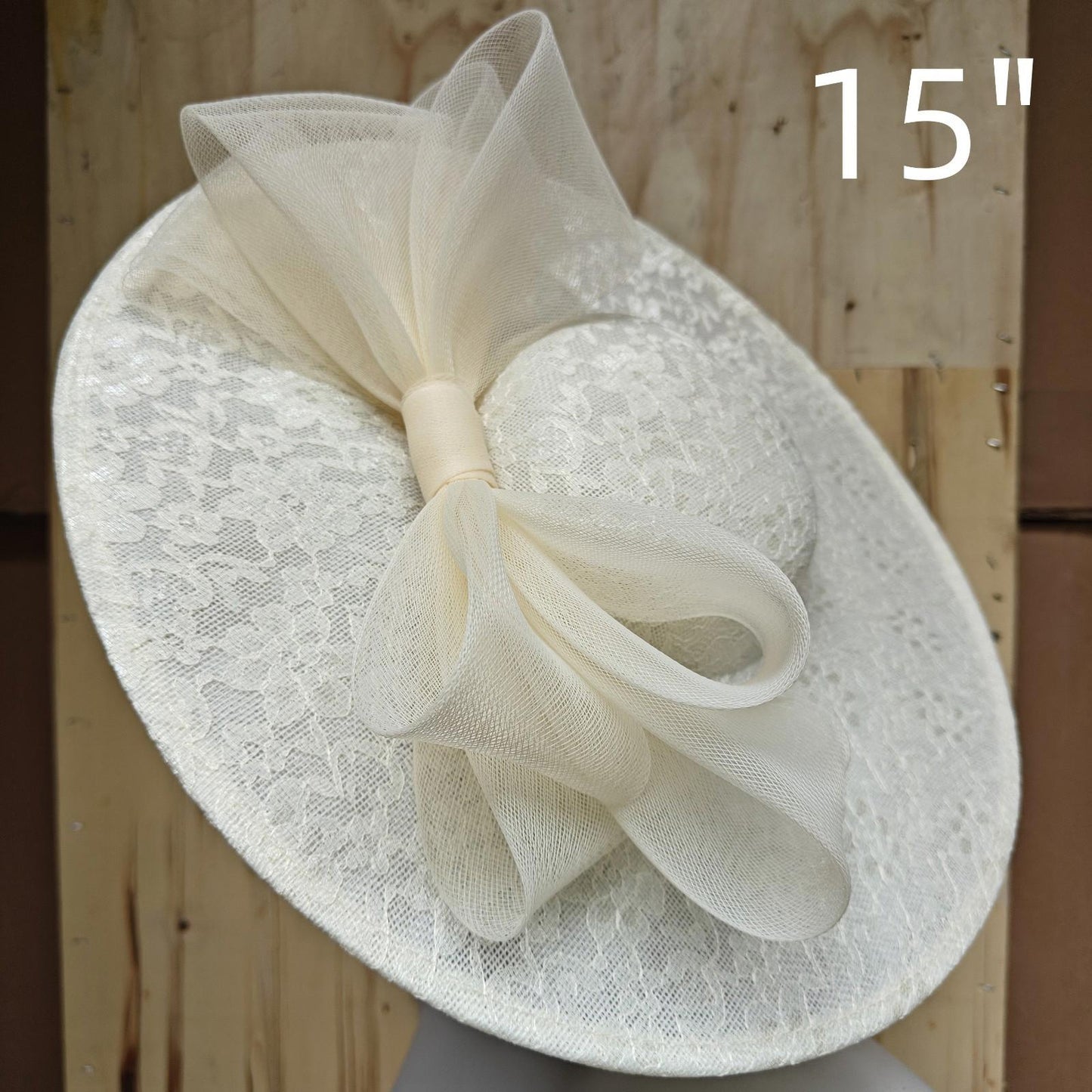 ivory lace fascinator wedding hatinator hat Kentucky Derby Royal Ascot bow