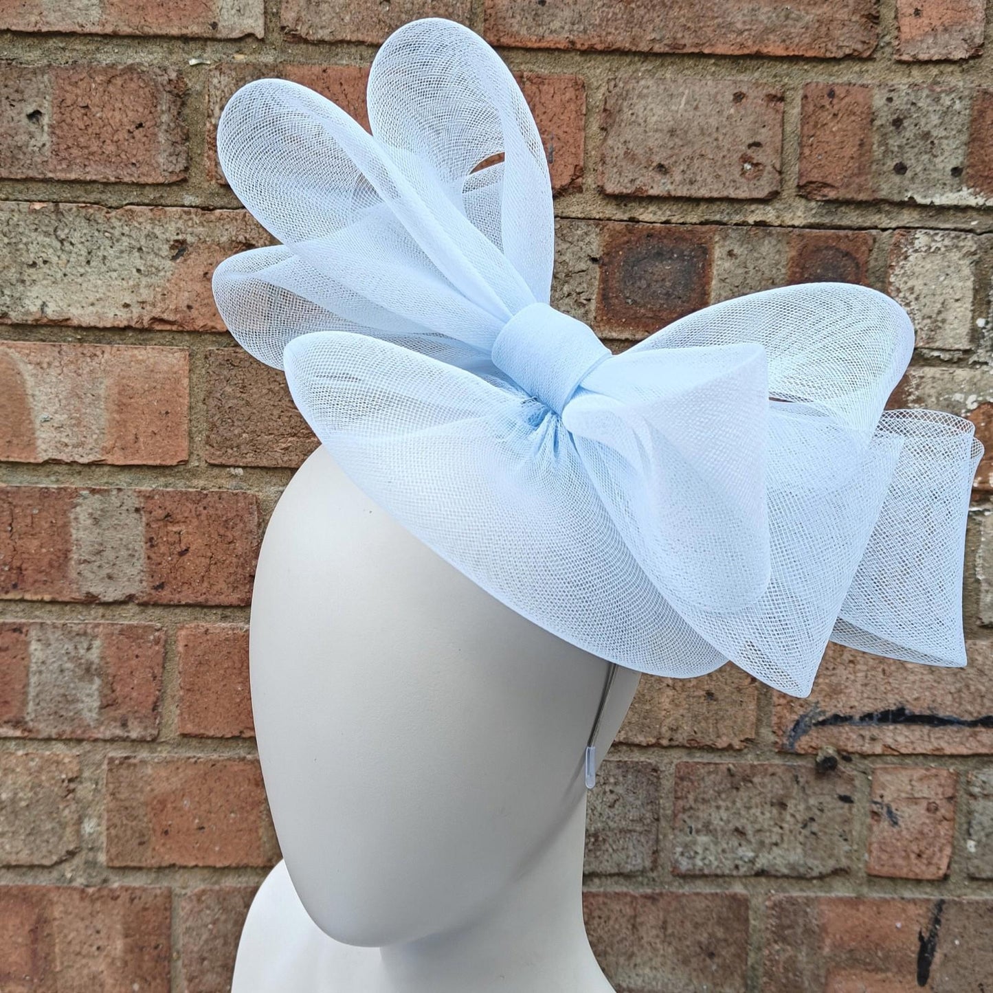 baby blue handmade fascinator millinery headband wedding hat race party