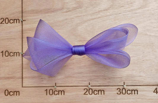 lilac purple large crinoline bow art craft DIY handmade fascinator hair clip
