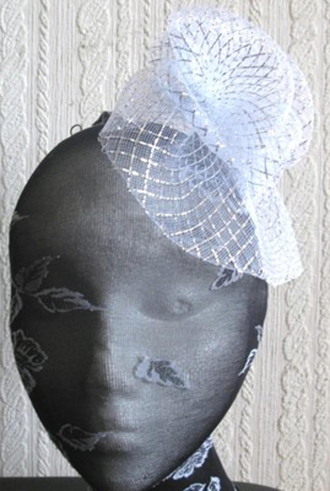 silver flower fascinator millinery  brooch clip wedding hat bridal ascot race