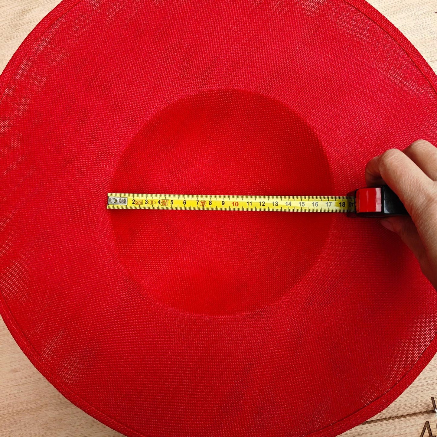 red large wide brim DIY fascinator base wedding hat Kentucky Derby Ascot