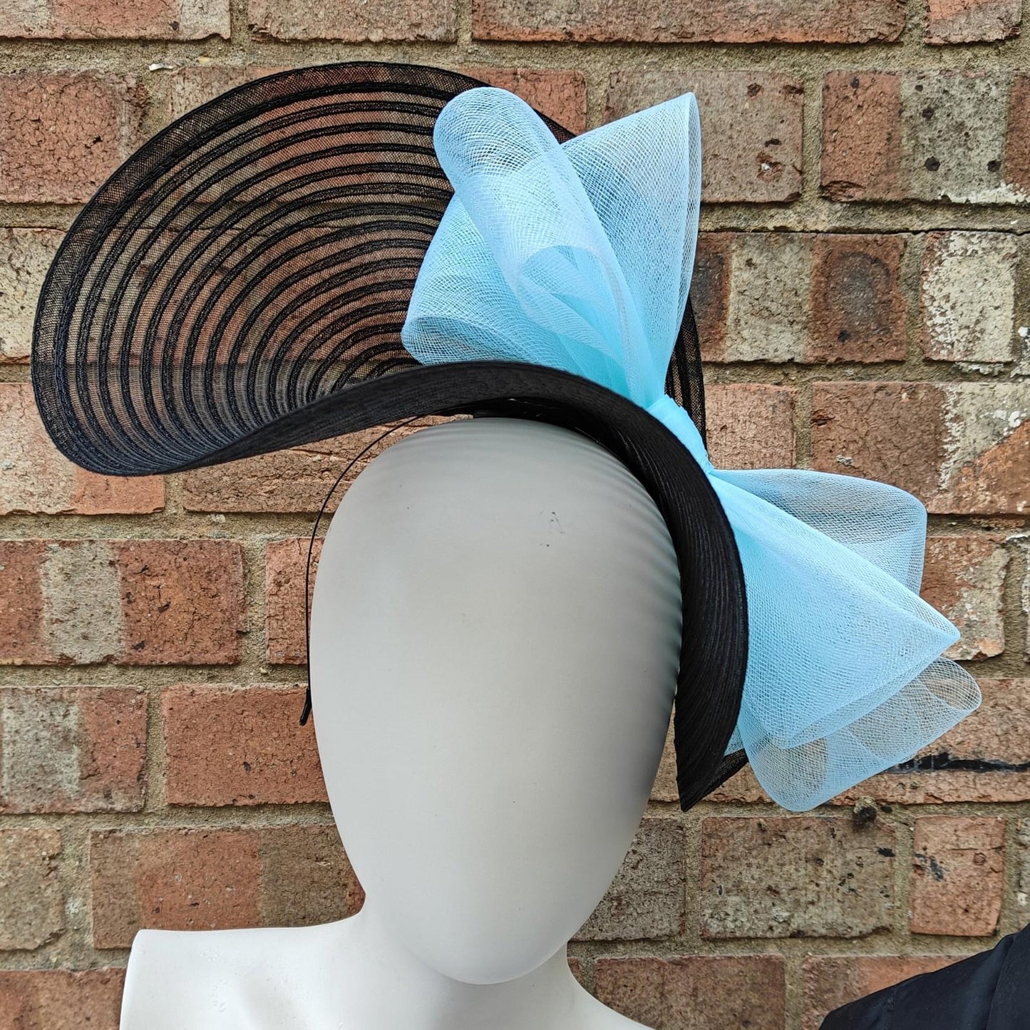 black light turquoise crinoline fascinator millinery headband wedding hat party cosplay