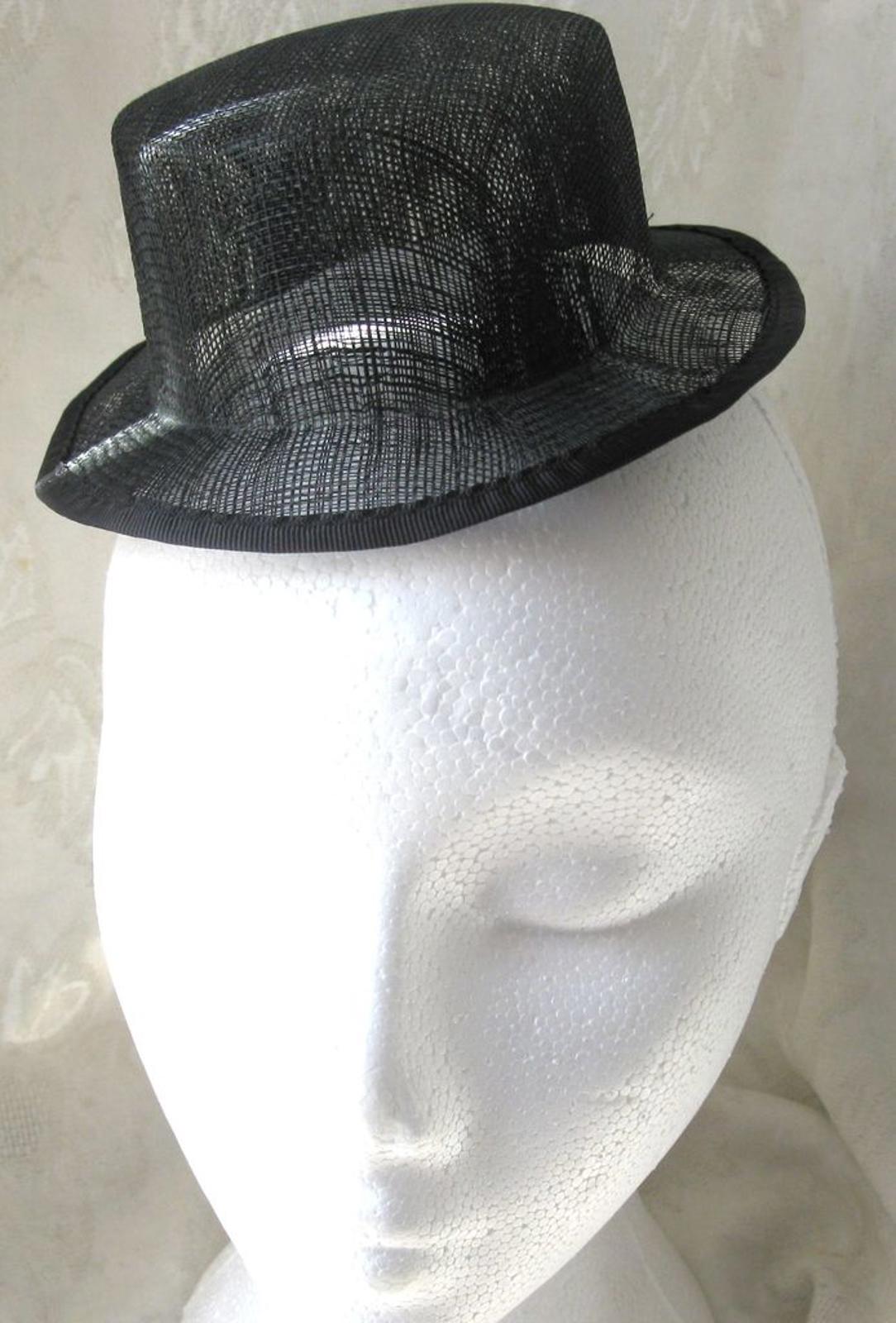 black sinamay mini top hat fascinator millinery base