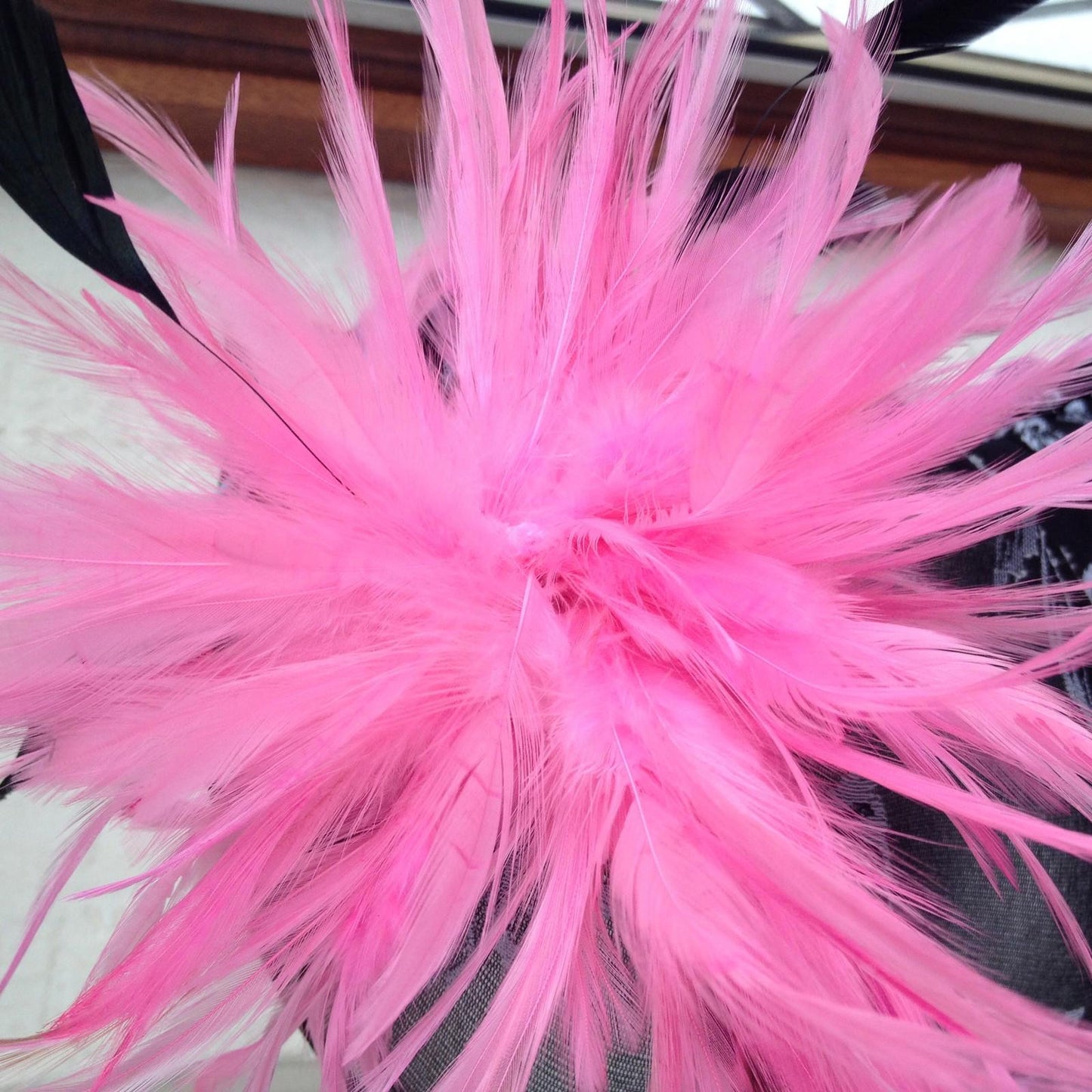 pink fascinator millinery feather brooch clip ascot race wedding bridal hair