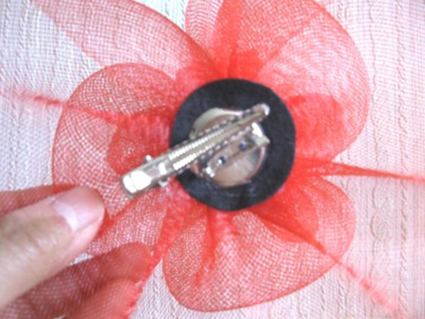 red flower fascinator millinery  brooch clip wedding hat bridal ascot race