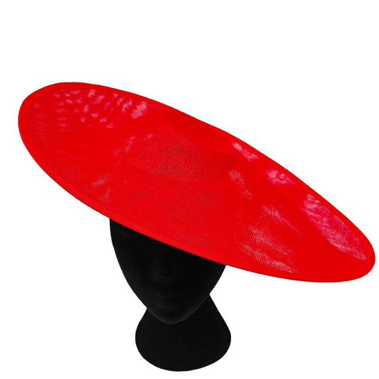 red large wide brim DIY fascinator base wedding hat Kentucky Derby Ascot