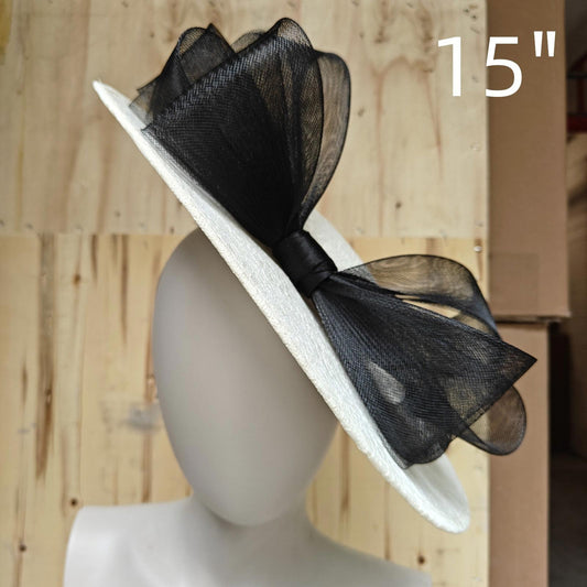 ivory black lace fascinator wedding hatinator hat Kentucky Derby Royal Ascot bow