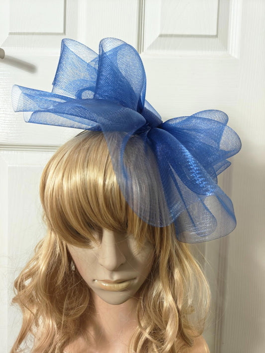 blue fascinator millinery burlesque headband wedding hat ascot race
