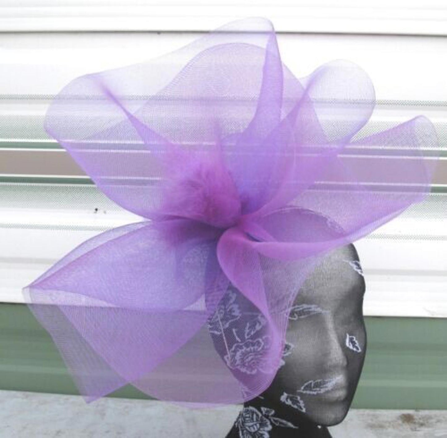 purple headband crinoline fascinator millinery hat wedding ascot