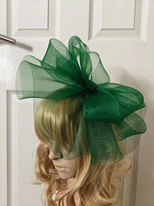 green fascinator millinery burlesque headband wedding hat ascot race