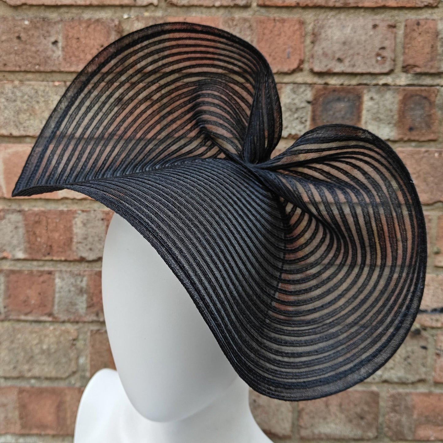 black crinoline fascinator millinery headband wedding hat party cosplay
