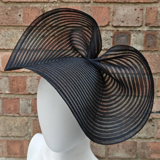 black crinoline fascinator millinery headband wedding hat party cosplay