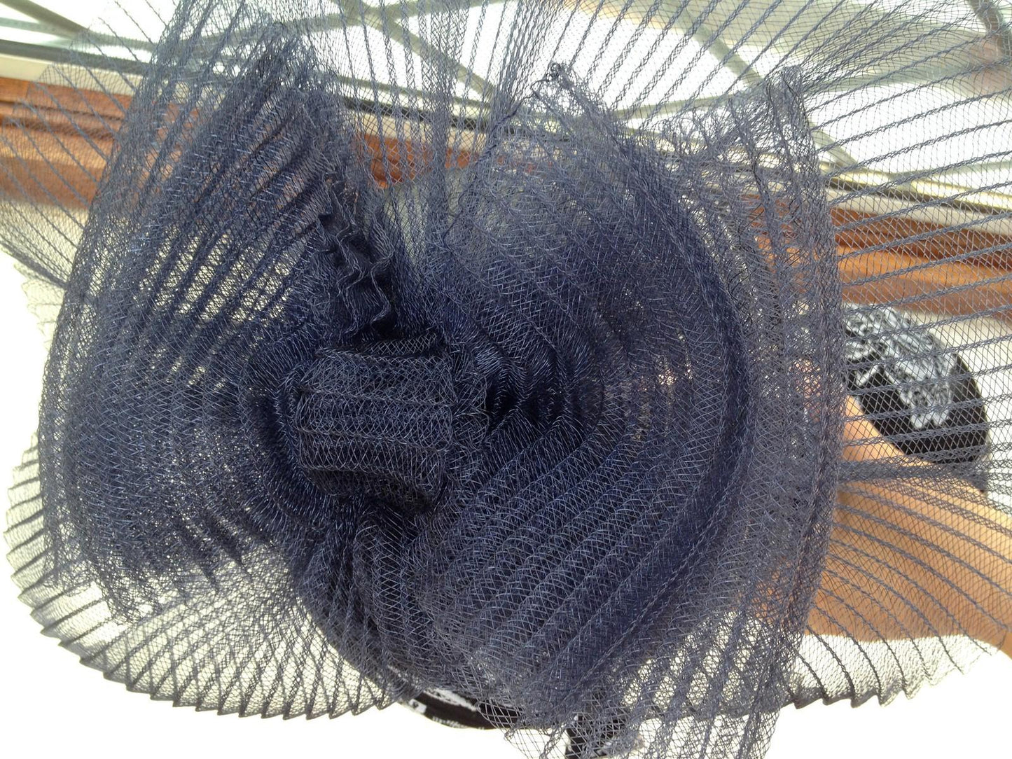 Navy fascinator millinery burlesque wedding hat hair piece ascot race bridal