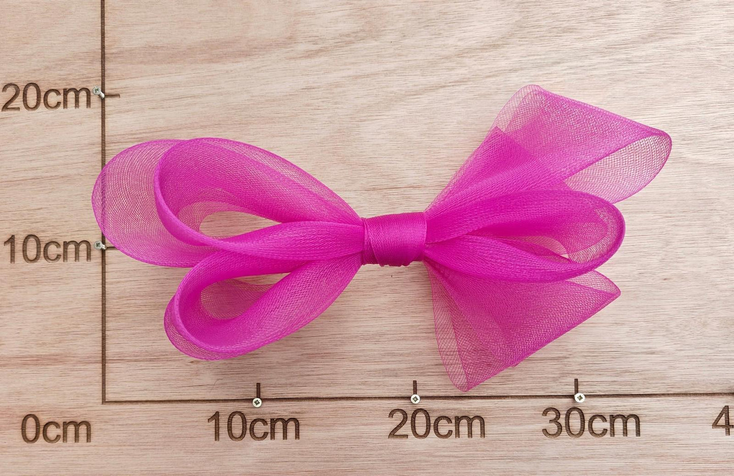 dark pink large crinoline bow art craft DIY handmade fascinator hair clip