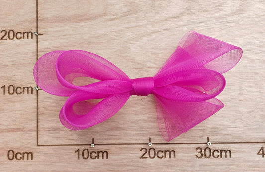 dark pink large crinoline bow art craft DIY handmade fascinator hair clip