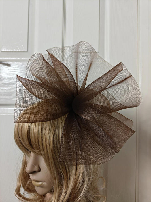 chocolate brown fascinator millinery burlesque headband wedding hat ascot race