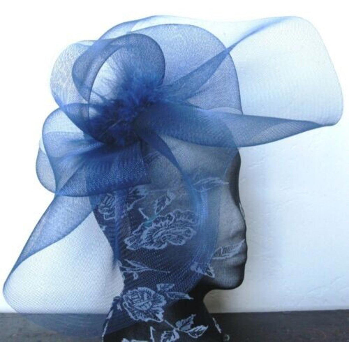 navy blue headband crin fascinator millinery hat wedding ascot