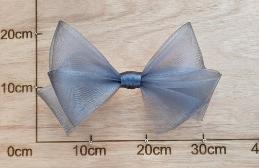 dark grey large crinoline bow art craft DIY handmade fascinator hair clip