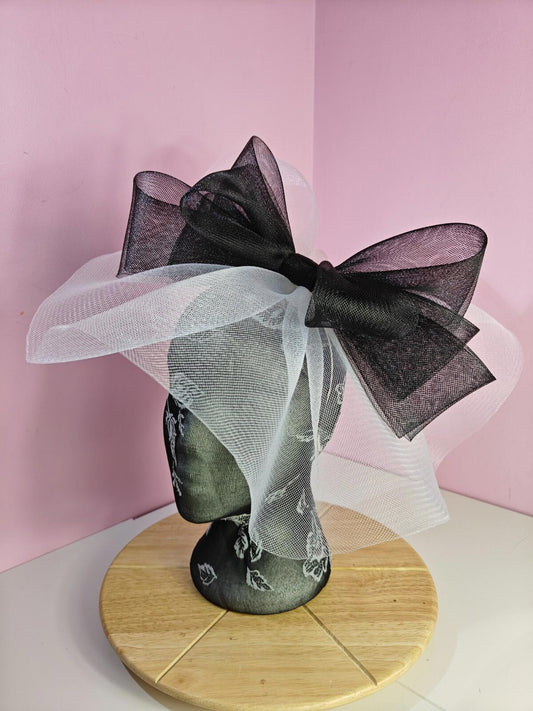 white black fascinator millinery headband derby wedding hat ascot race