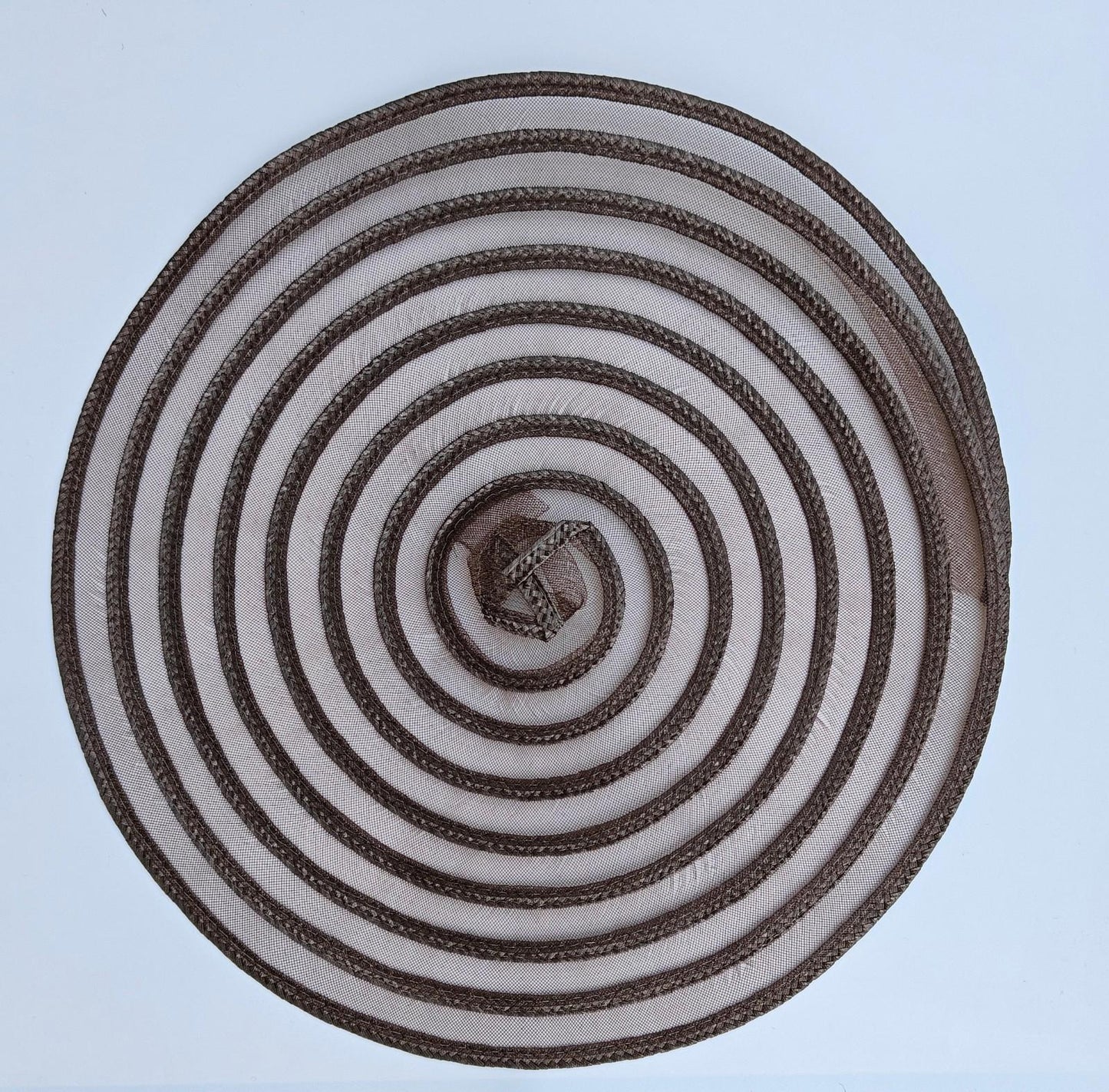 dark brown large DIY crinoline straw fascinator craft base disc wedding hat